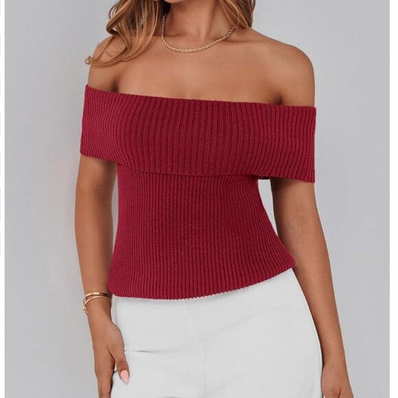 NWT Pretty Garden Off Shoulder Sleeveless Sweater L Large - Picture 7 of 11